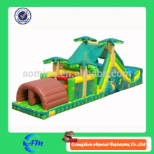 jungle theme inflatable obstacle with inflatable slide obstacle course for kids